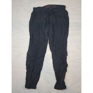 Johnny Was Women's SZ Small Jogger Cargo Pants Embroidered Back Pocket Black